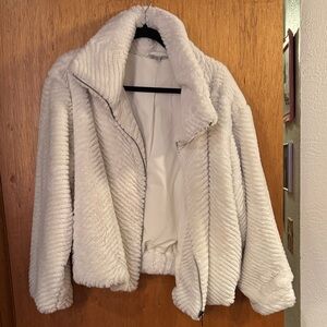Women's White Faux Fur Jacket